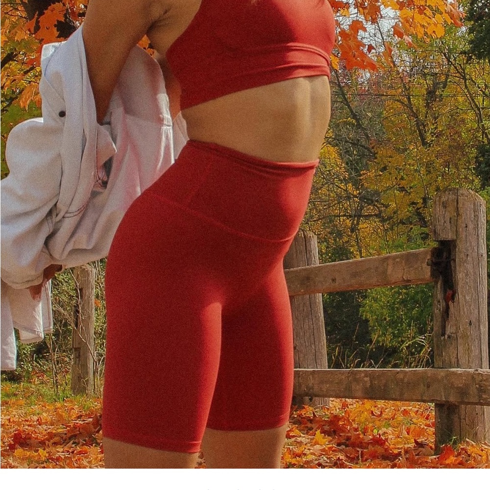 Third Love Women's Red High-Waisted Shorts